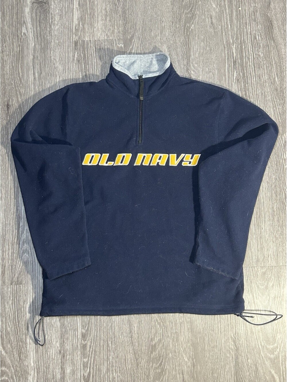 Old Navy Y2K Blue Fleece 1/4 Zip Pullover Mens L Sweatshirt